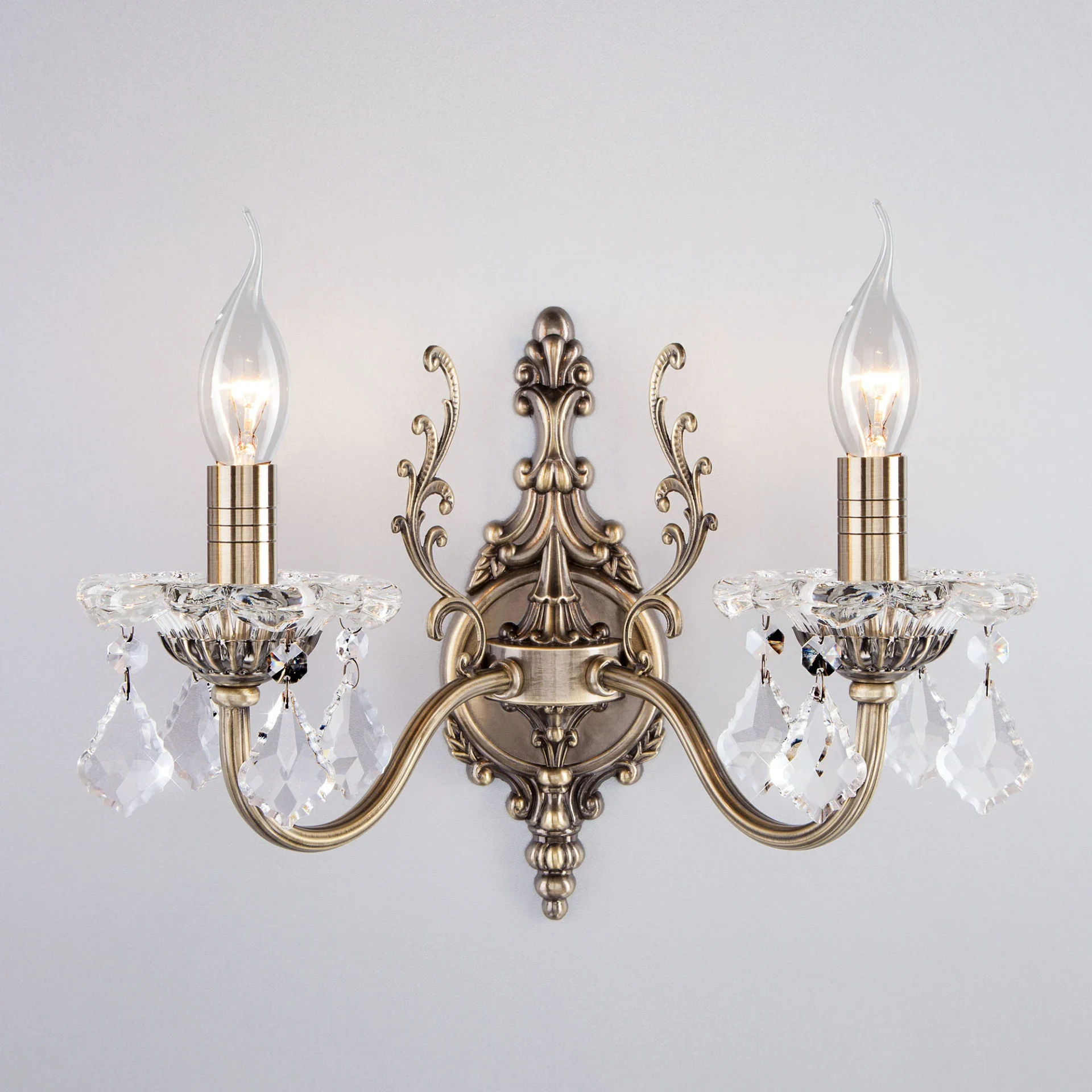 Настенное бра Eurosvet Elisha 3281/2 античная бронза/прозрачный хрусталь Strotskis