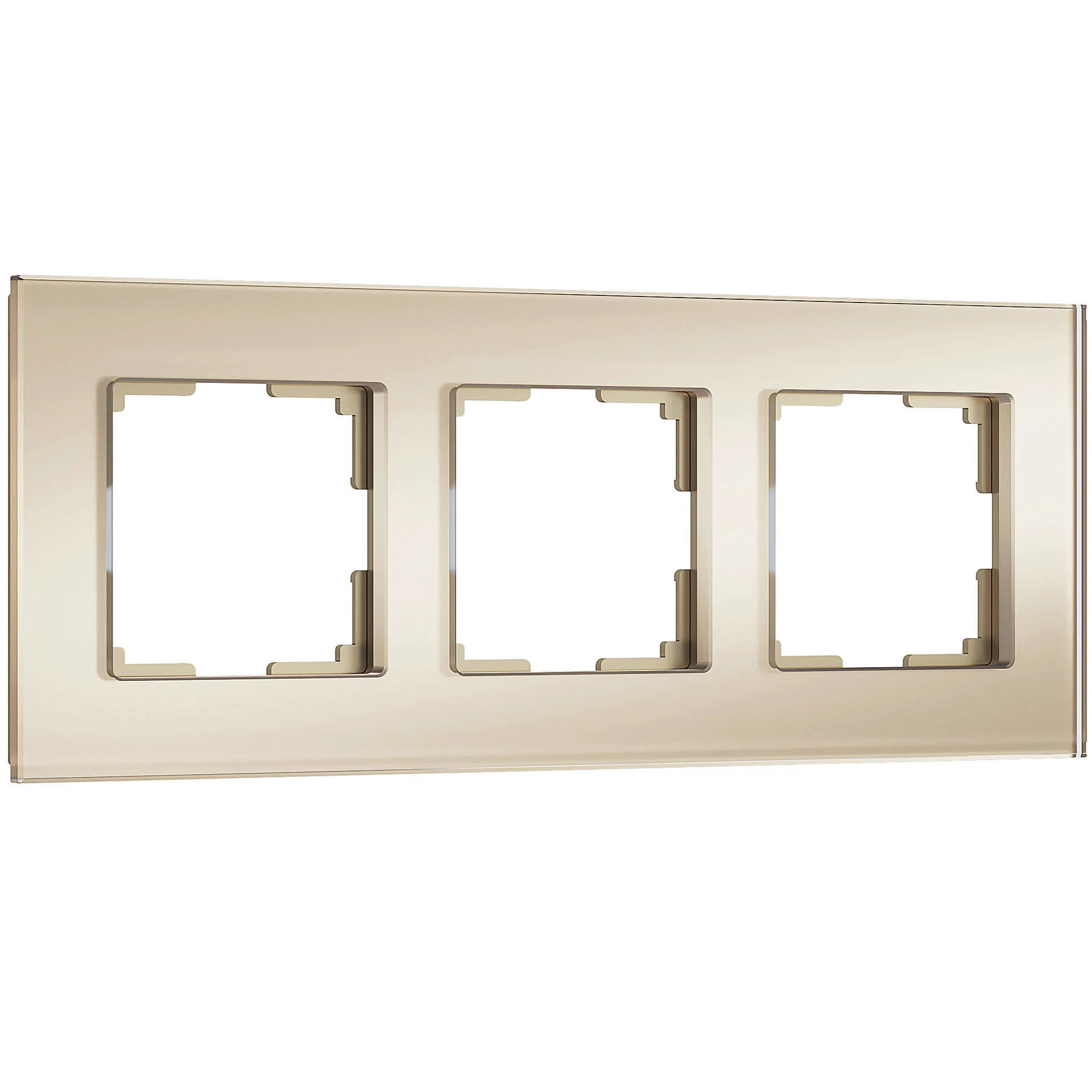 Рамка Werkel W0033111/ Рамка на 3 поста Senso (шампань, стекло soft-touch)
