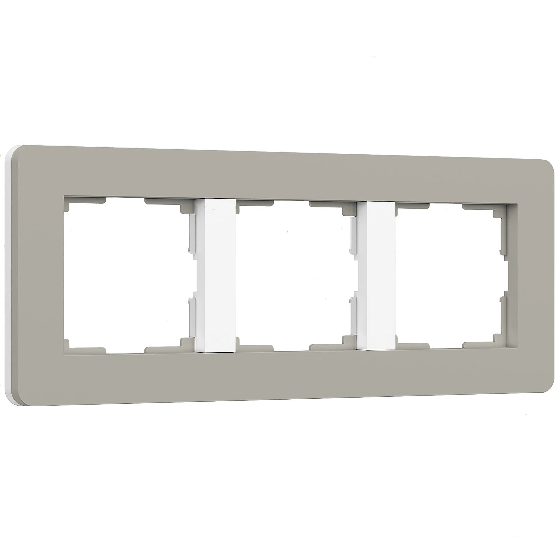 Рамка Werkel Split дымчатый/белый, soft-touch W0033067/ Рамка на 3 поста Split (дымчатый/белый, soft-touch)