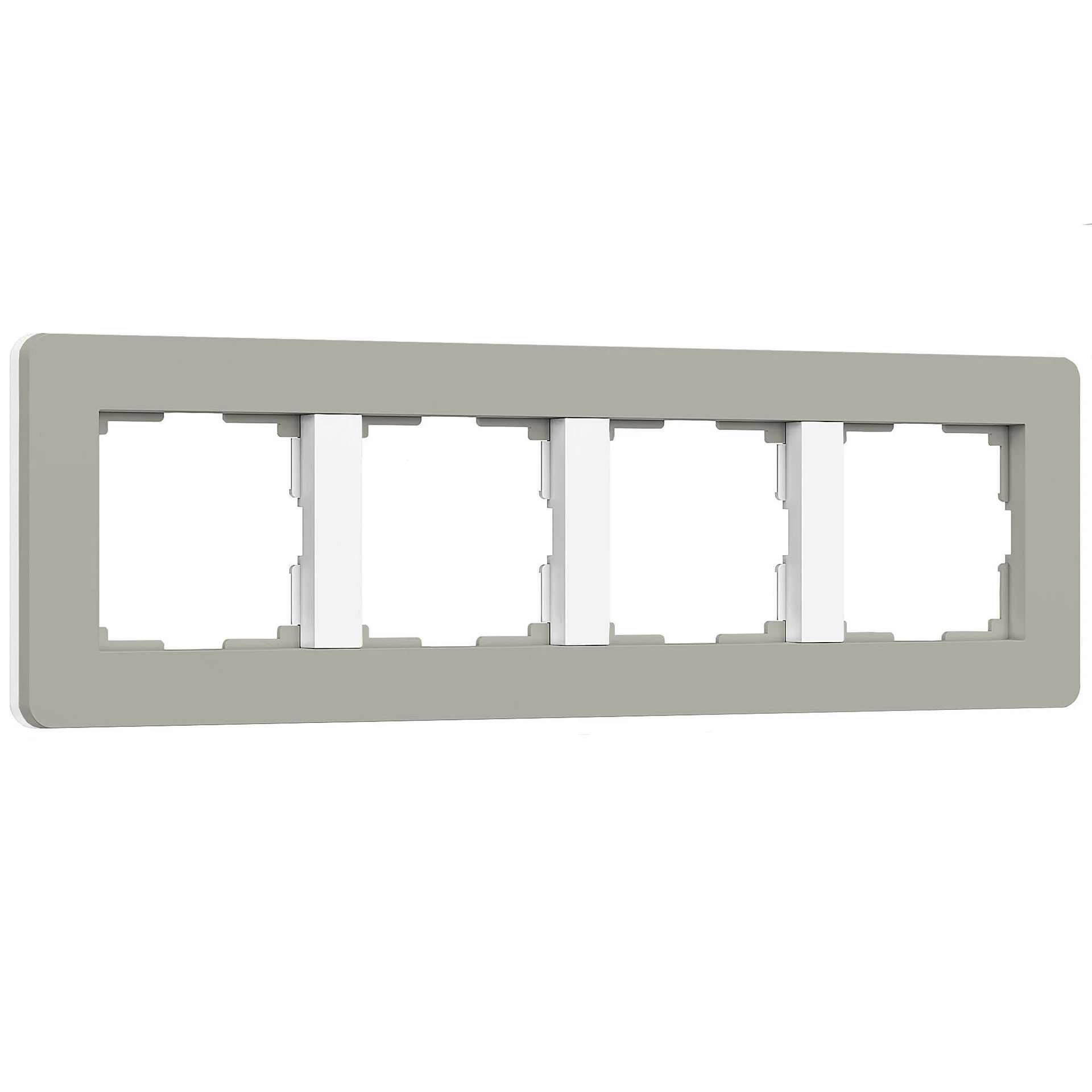 Рамка Werkel Split дымчатый/белый, soft-touch W0043067/ Рамка на 4 поста Split (дымчатый/белый, soft-touch)
